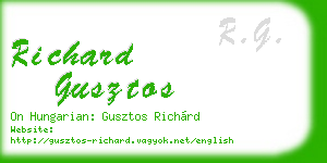 richard gusztos business card
