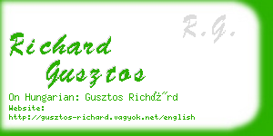 richard gusztos business card